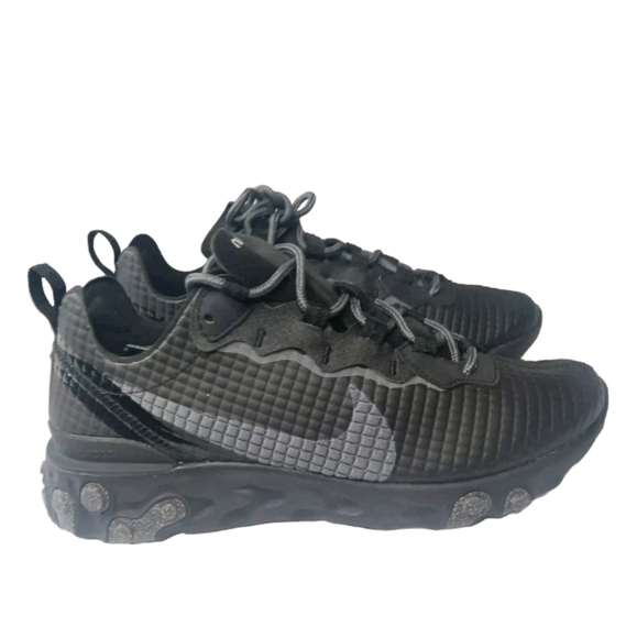 Nike React Element 55 shoes Men's Sz 8 Grid Black Dark Grey Sneakers CI3835-002 - Picture 1 of 10